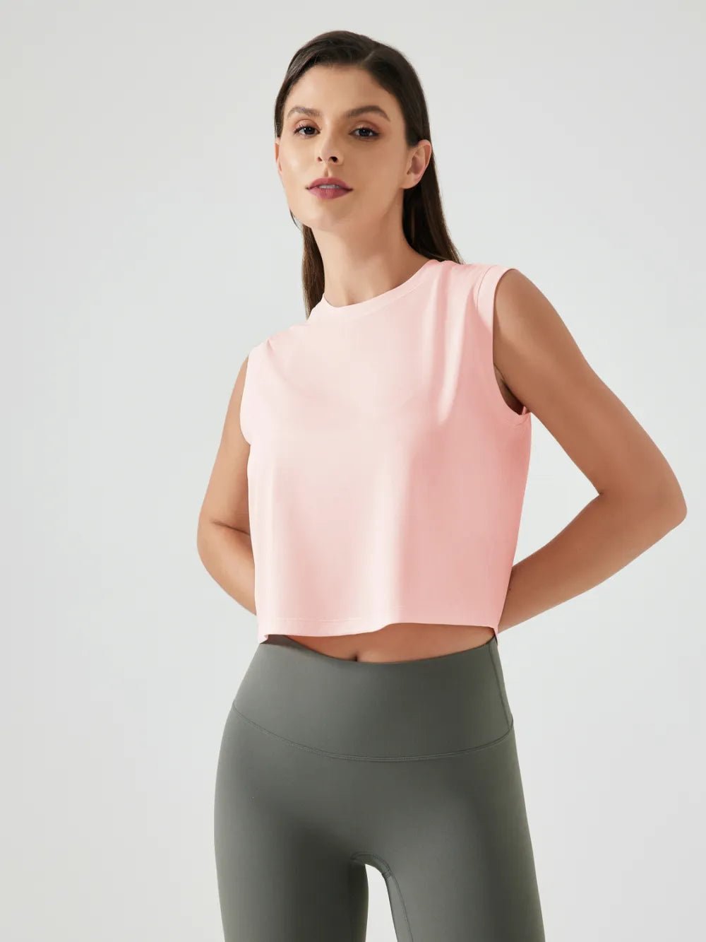 Millennia Round Neck Cropped Active Tank - MAD RUFFI