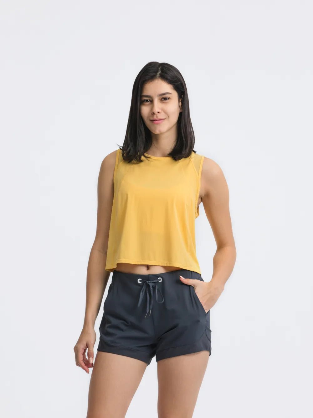 Millennia Round Neck Cropped Active Tank - MAD RUFFI