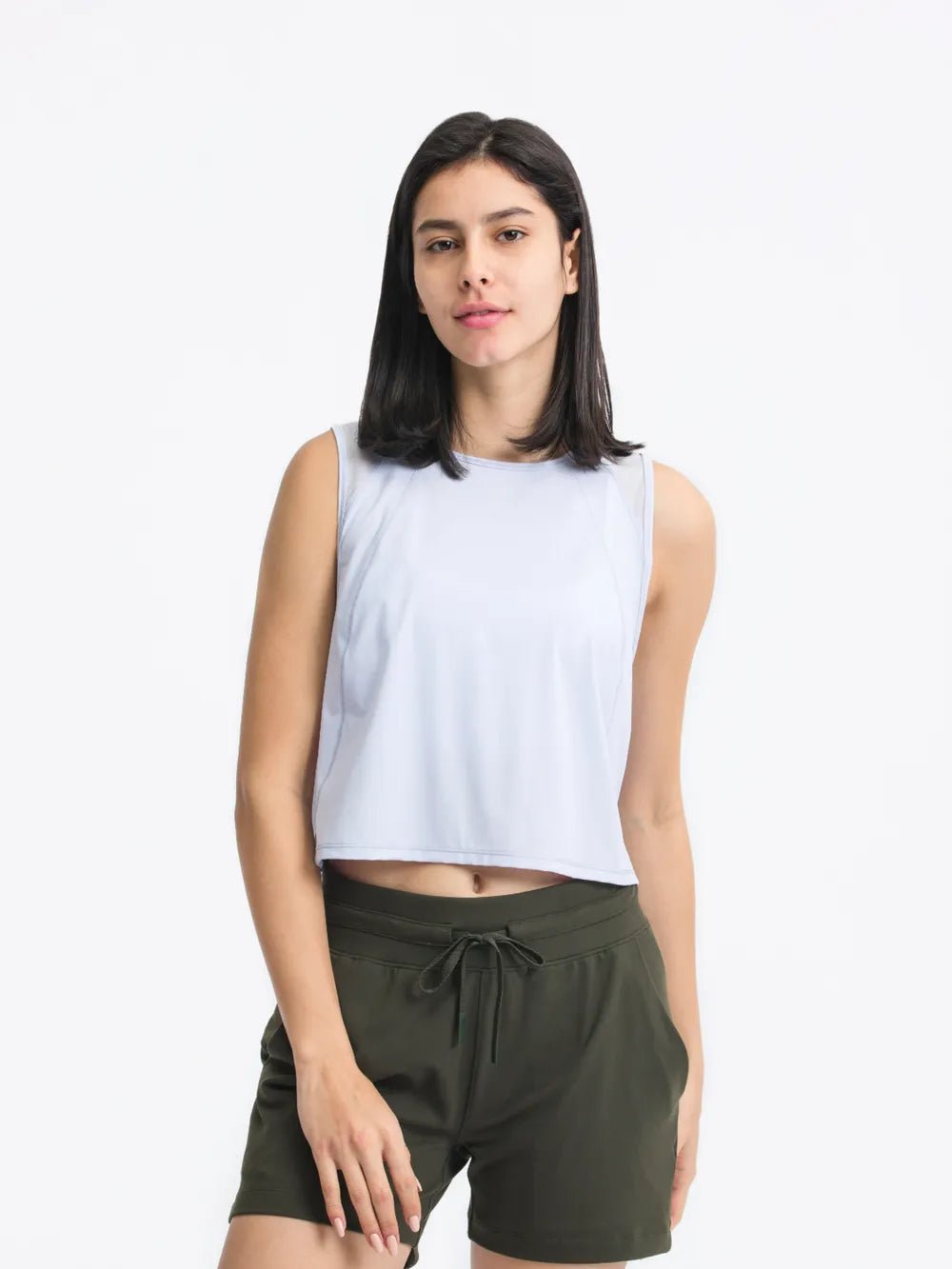 Millennia Round Neck Cropped Active Tank - MAD RUFFI