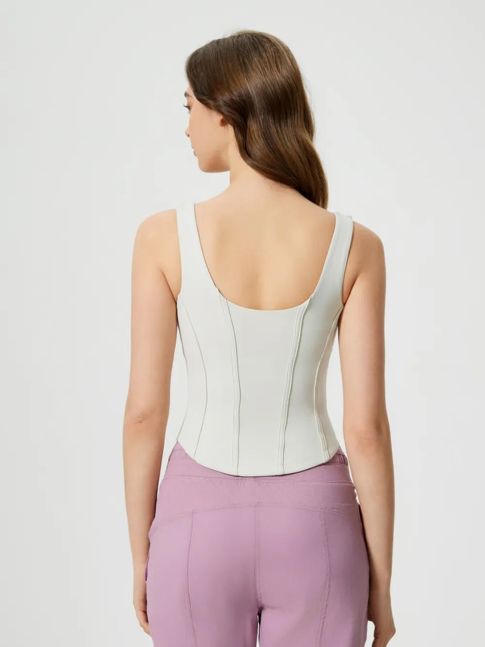 Millennia Round Neck Wide Strap Active Tank with Detachable Chest Pads - MAD RUFFI