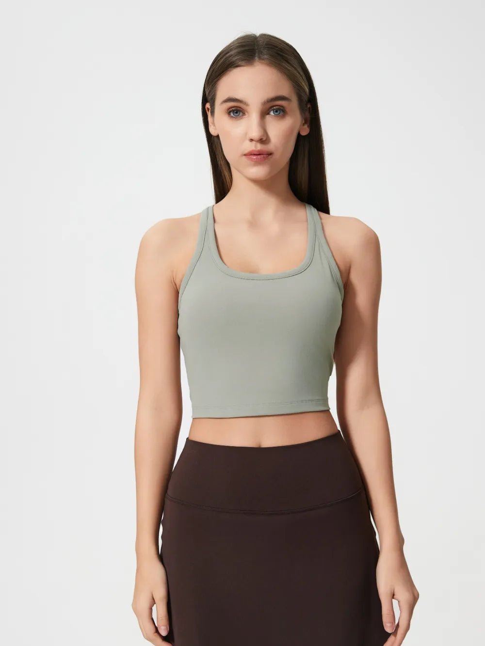 Millennia Scoop Neck Active Tank with Detachable Chest Pads - MAD RUFFI