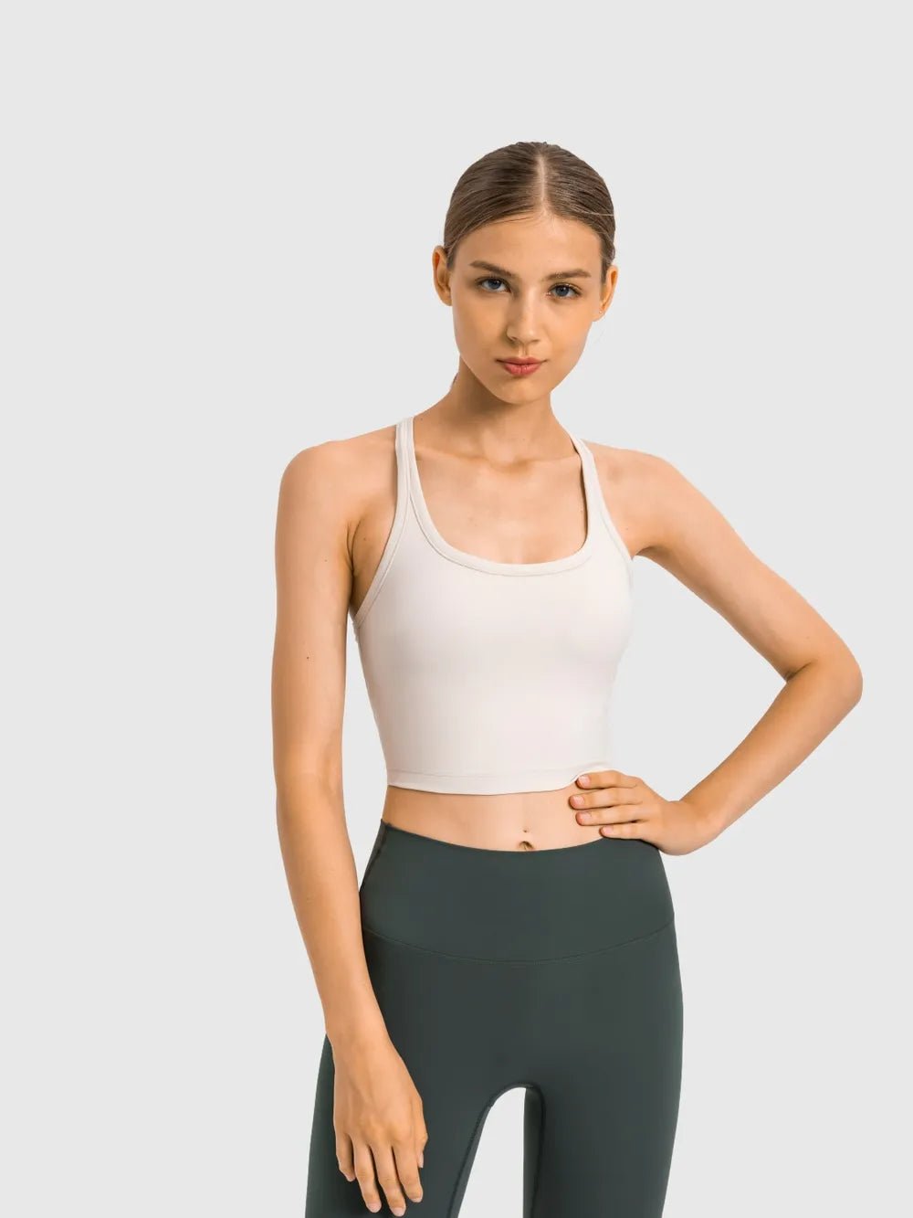 Millennia Scoop Neck Active Tank with Detachable Chest Pads - MAD RUFFI
