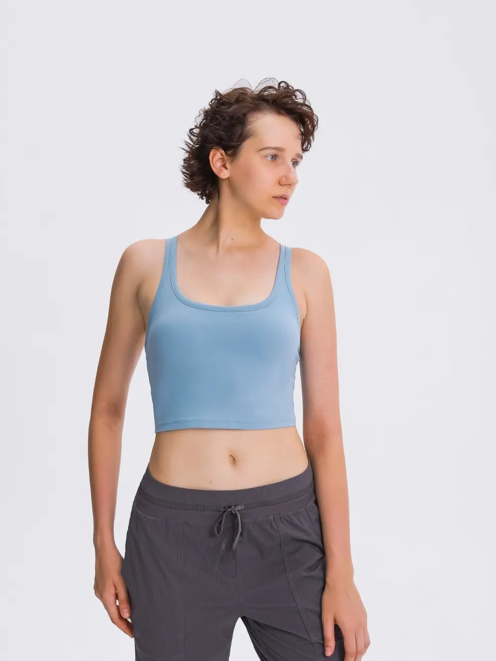Millennia Scoop Neck Active Tank with Detachable Chest Pads - MAD RUFFI