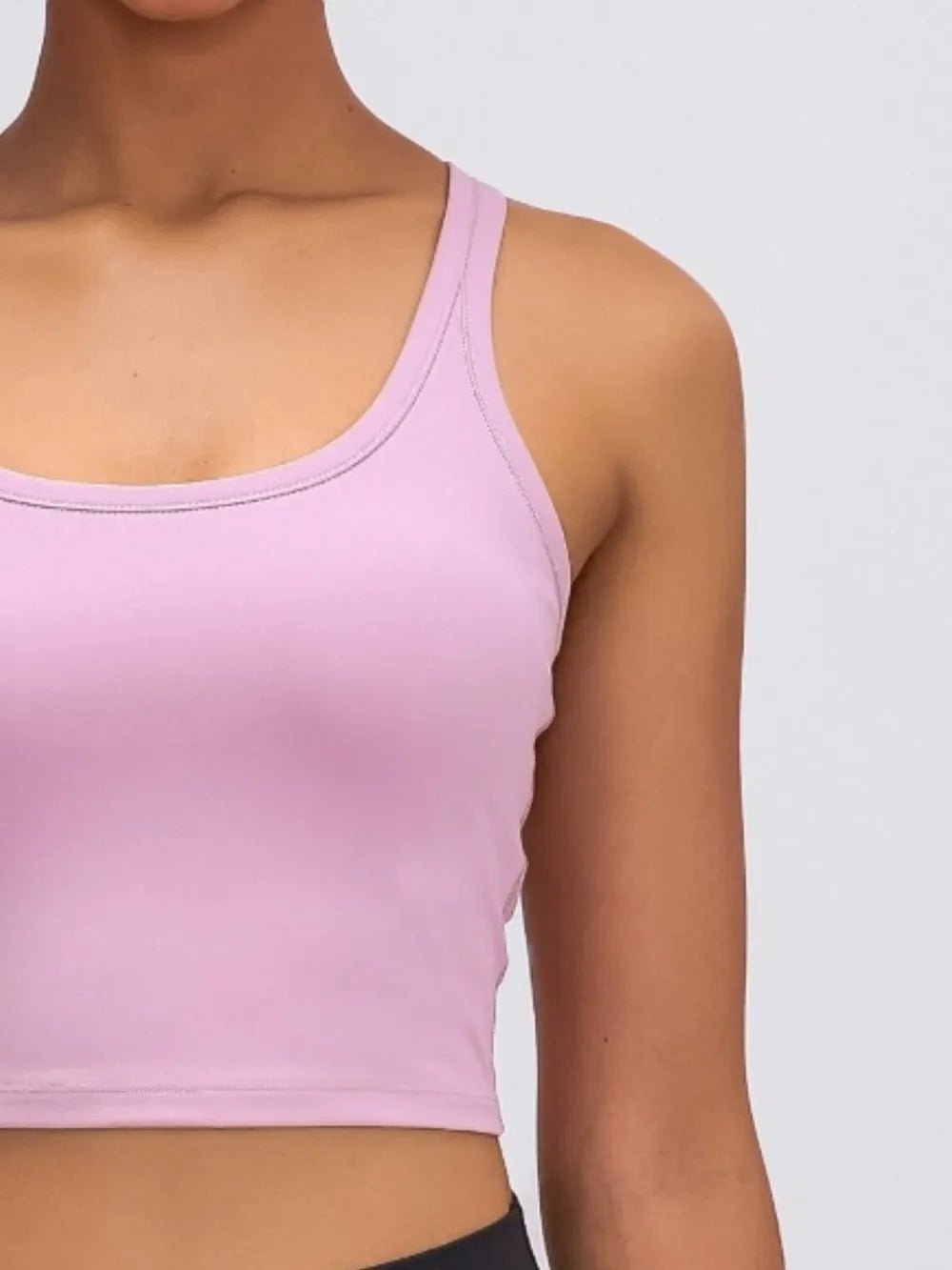 Millennia Scoop Neck Active Tank with Detachable Chest Pads - MAD RUFFI