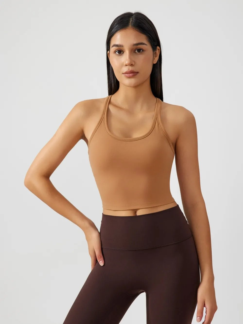 Millennia Scoop Neck Active Tank with Detachable Chest Pads - MAD RUFFI