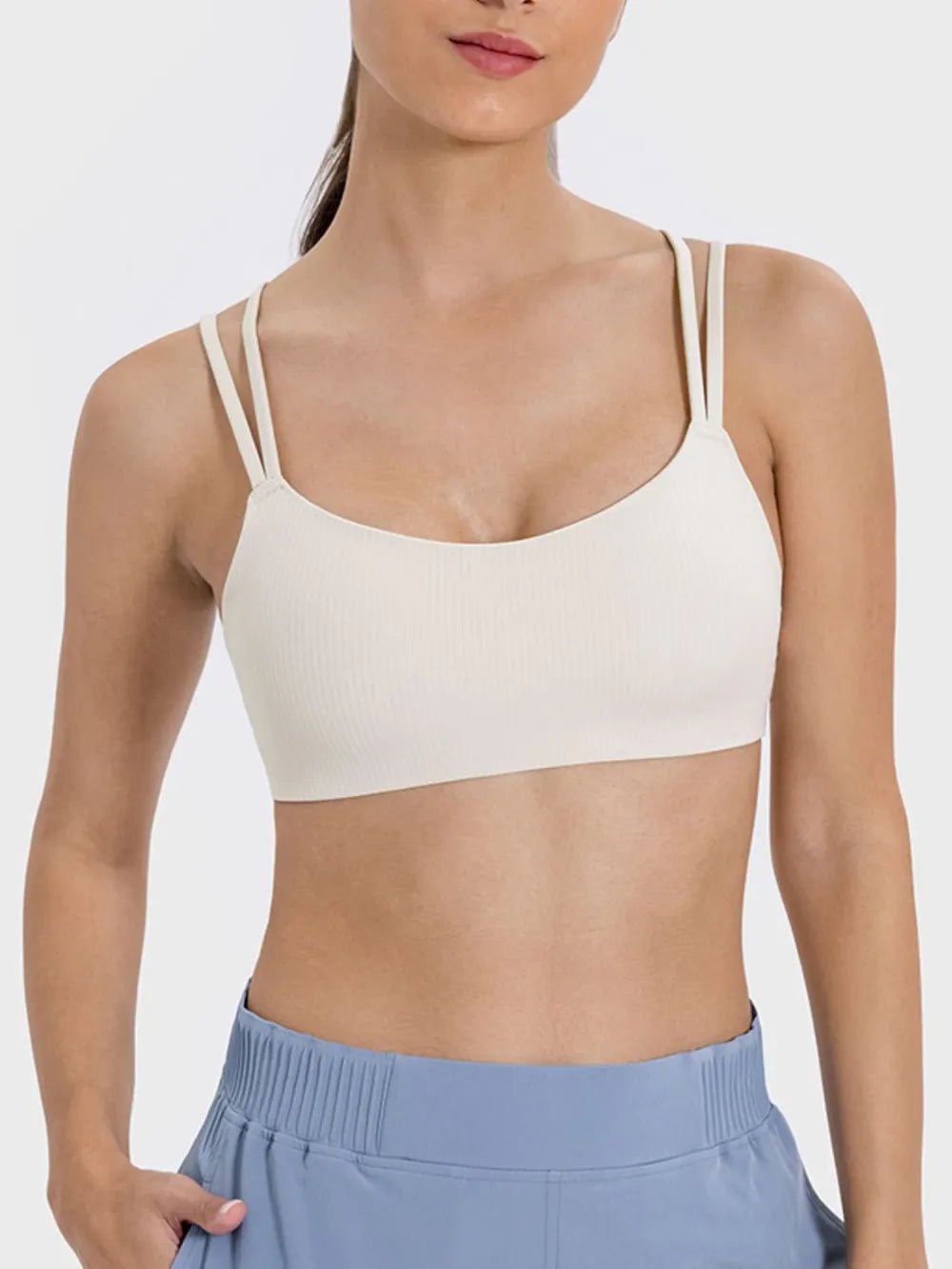 Millennia Scoop Neck Double Strap Active Cami - MAD RUFFI