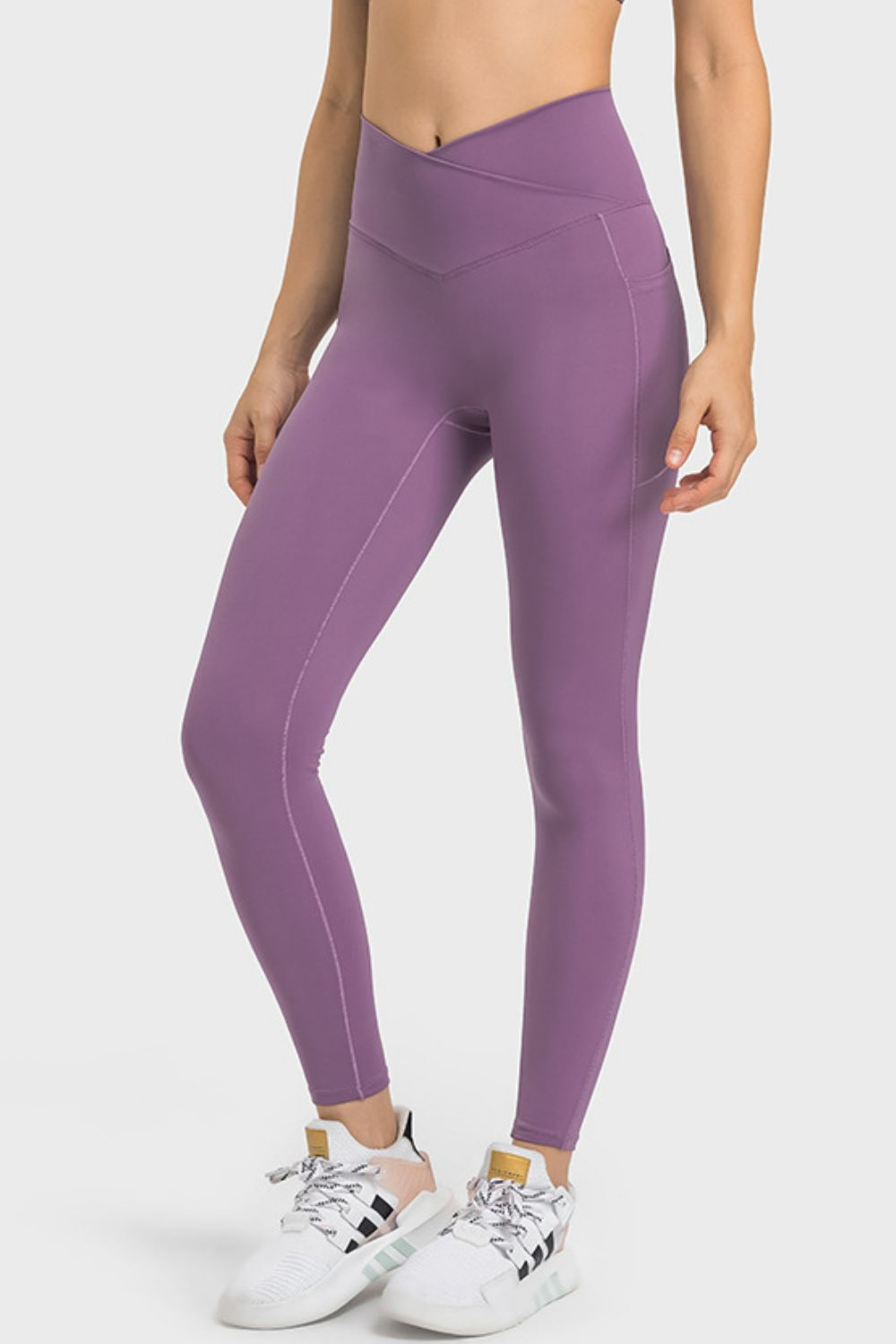 Millennia V - Waist Yoga Leggings with Pockets - MAD RUFFI