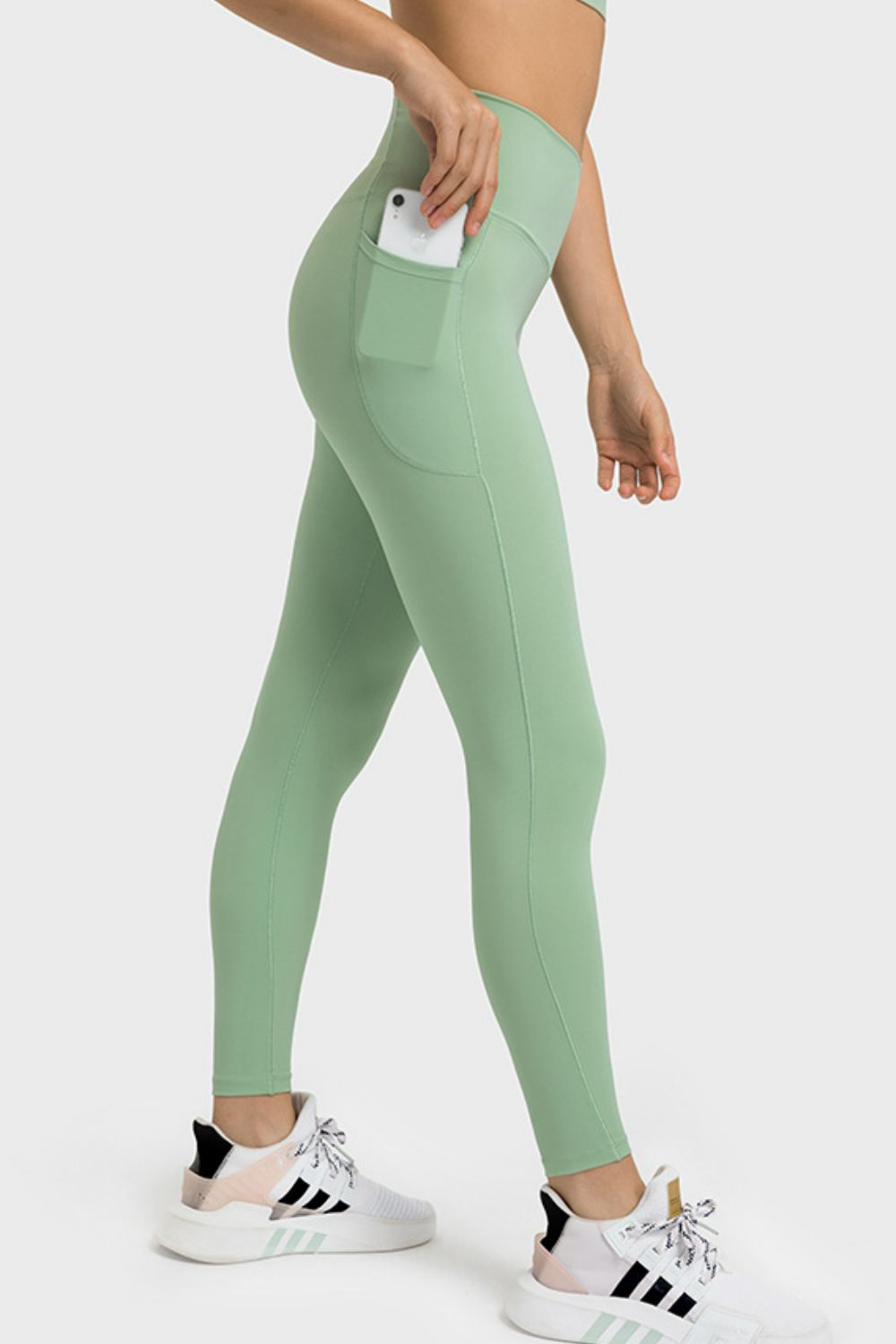 Millennia V - Waist Yoga Leggings with Pockets - MAD RUFFI