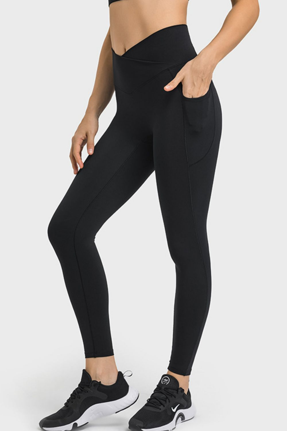 Millennia V - Waist Yoga Leggings with Pockets - MAD RUFFI