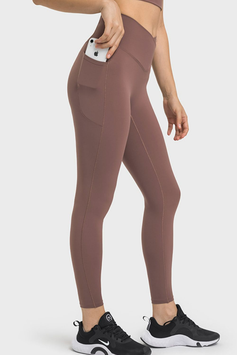 Millennia V - Waist Yoga Leggings with Pockets - MAD RUFFI
