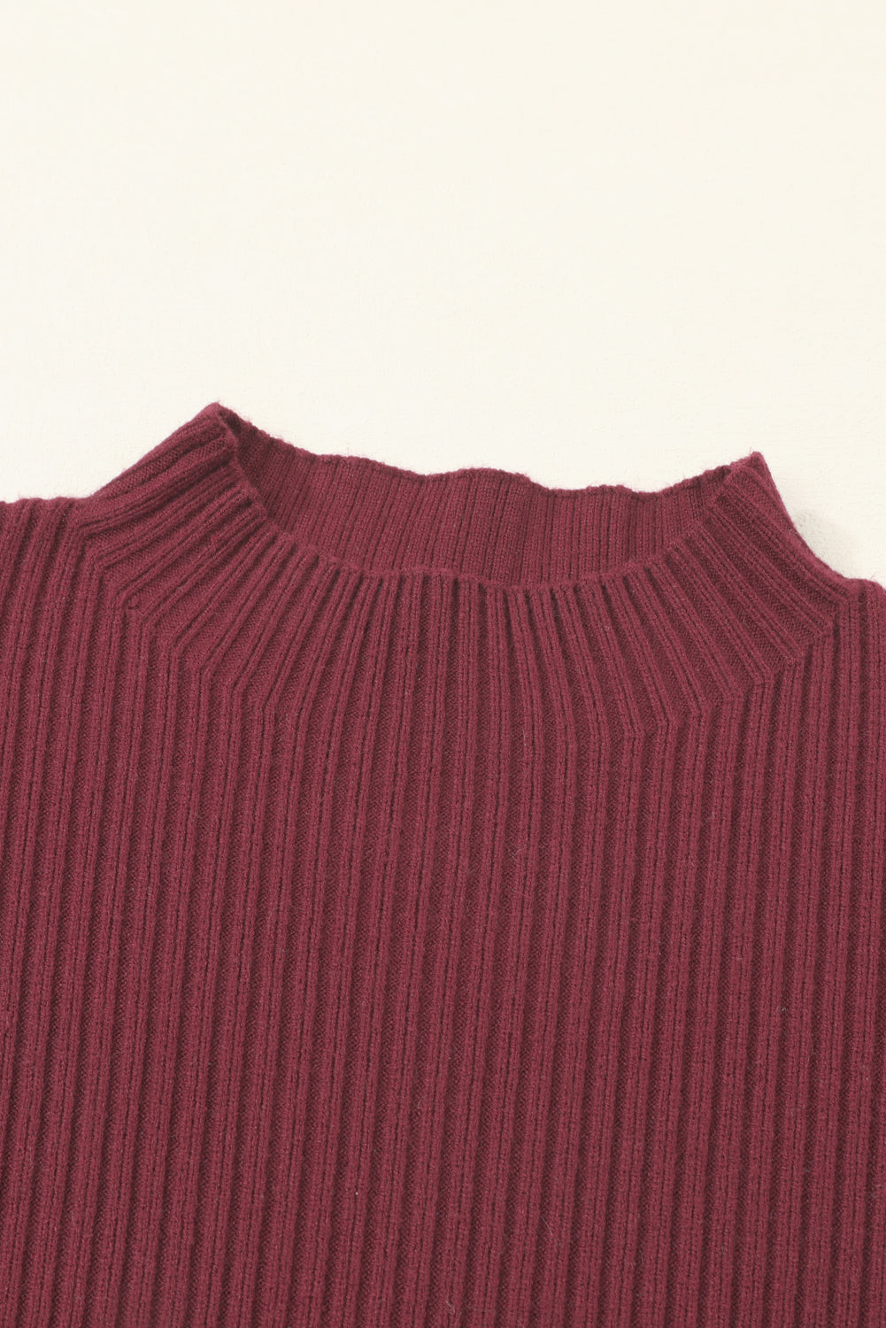 Mineral Red Patch Pocket Ribbed Knit Short Sleeve Sweater - Knit Tops