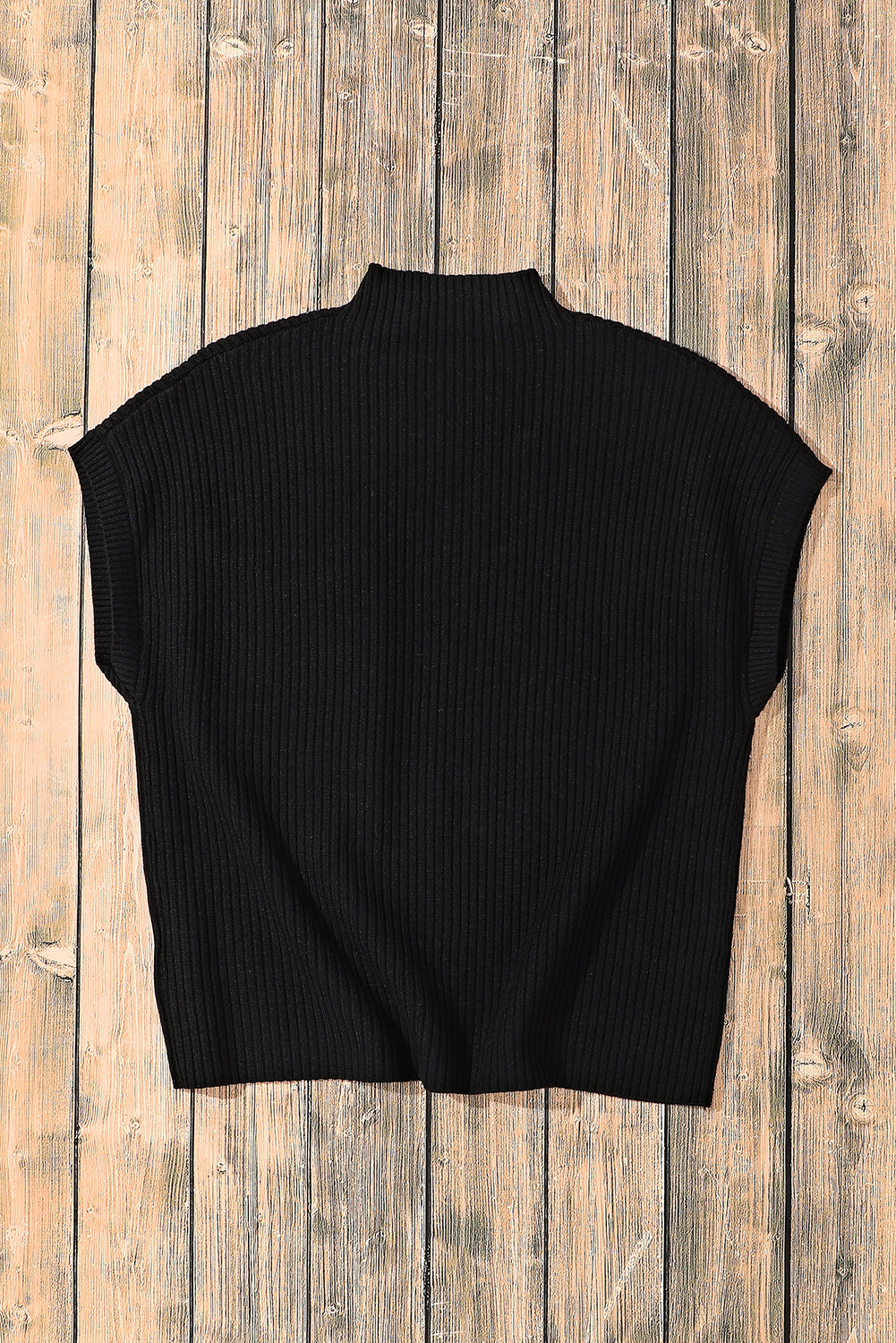 Mineral Red Patch Pocket Ribbed Knit Short Sleeve Sweater - Knit Tops