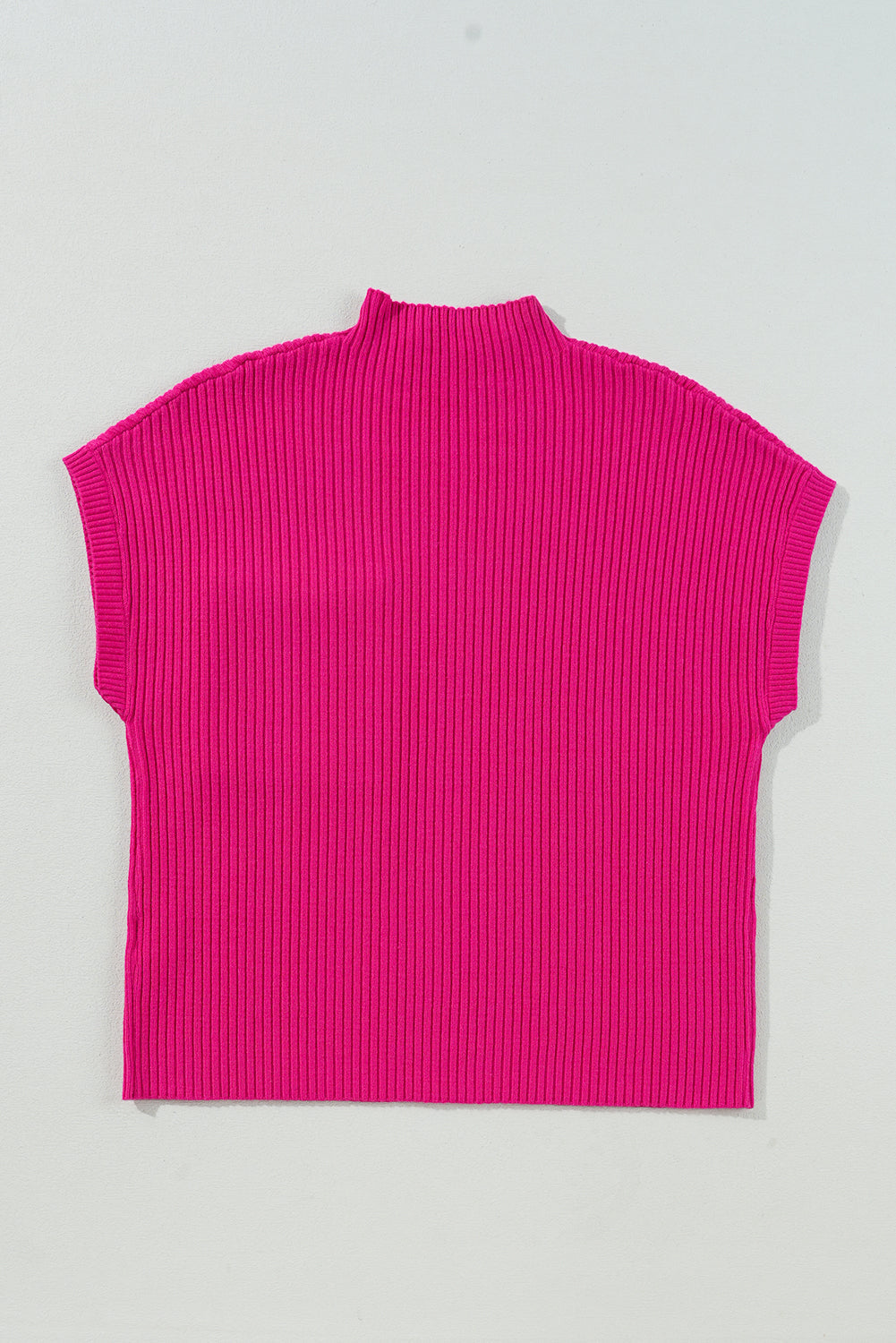 Mineral Red Patch Pocket Ribbed Knit Short Sleeve Sweater - Knit Tops