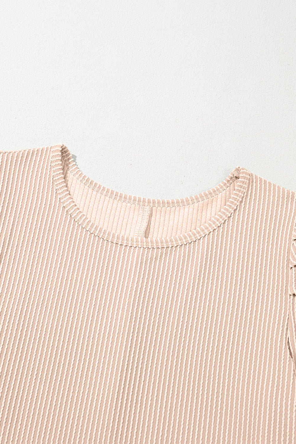 Mint Green Corded Crew Neck Puff Sleeve Mini Dress - MAD RUFFI