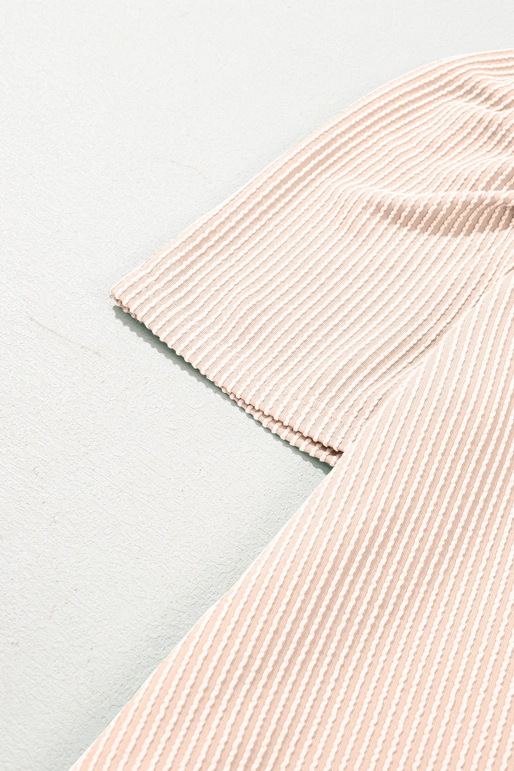 Mint Green Corded Crew Neck Puff Sleeve Mini Dress - MAD RUFFI