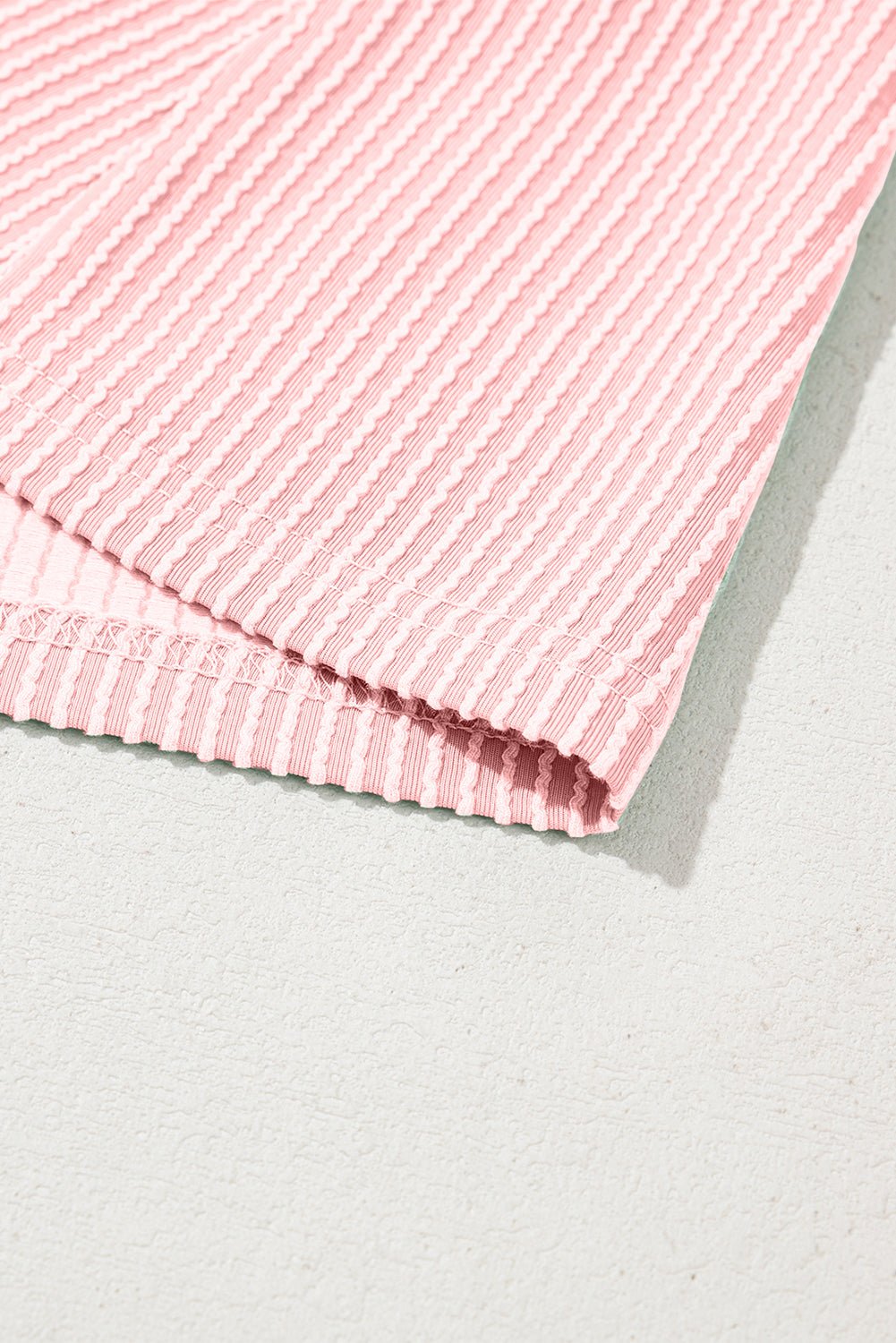 Mint Green Corded Crew Neck Puff Sleeve Mini Dress - MAD RUFFI