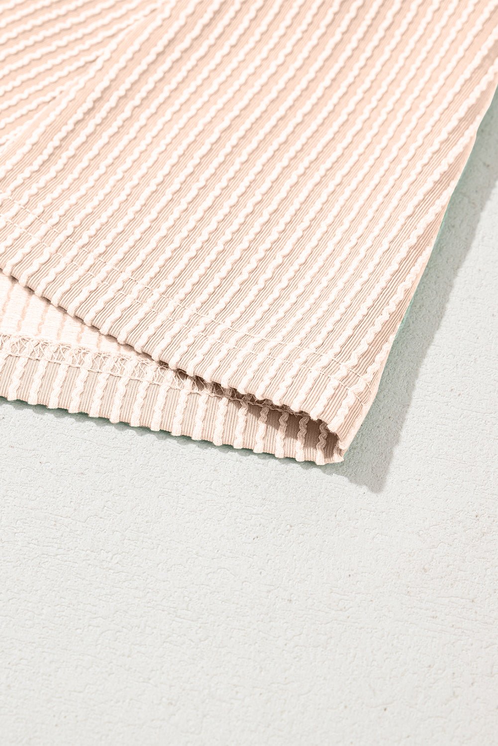 Mint Green Corded Crew Neck Puff Sleeve Mini Dress - MAD RUFFI