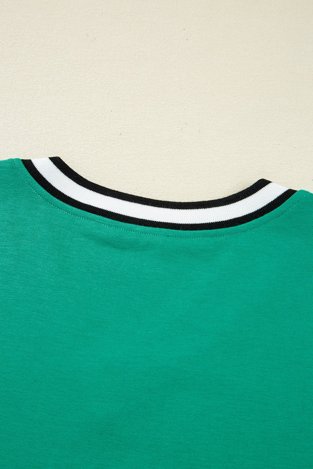 Mint Green Preppy Contrast Striped V Neck Long Sleeve T-shirt Dress - MAD RUFFI