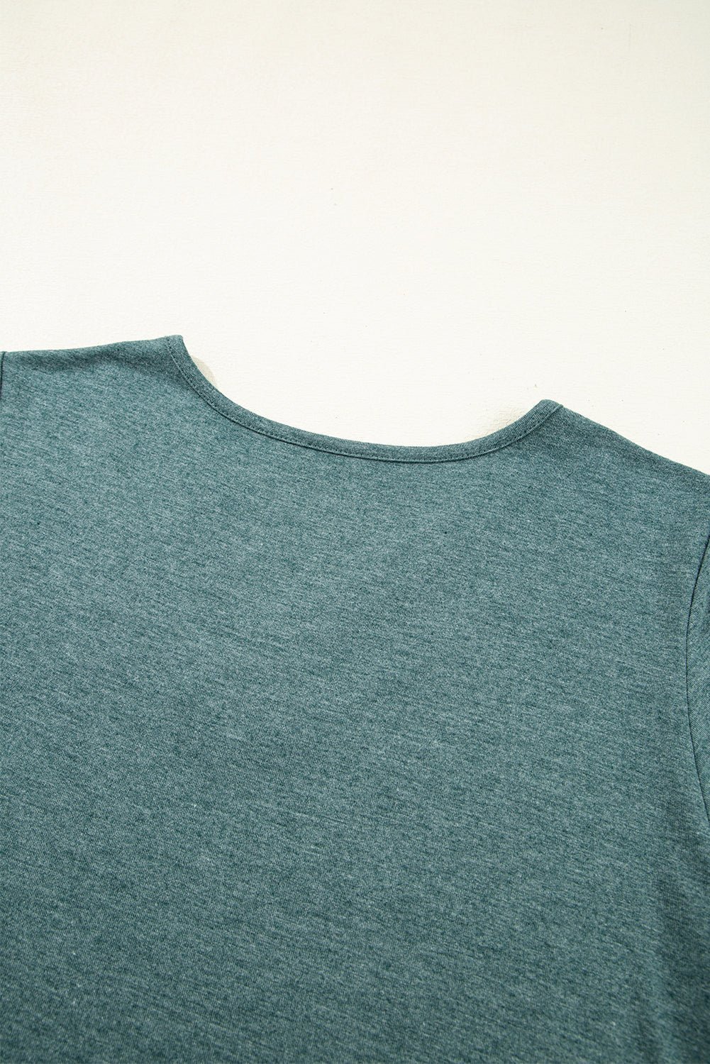 Mist Green Crisscross V Neck Flutter Sleeve T Shirt - MAD RUFFI