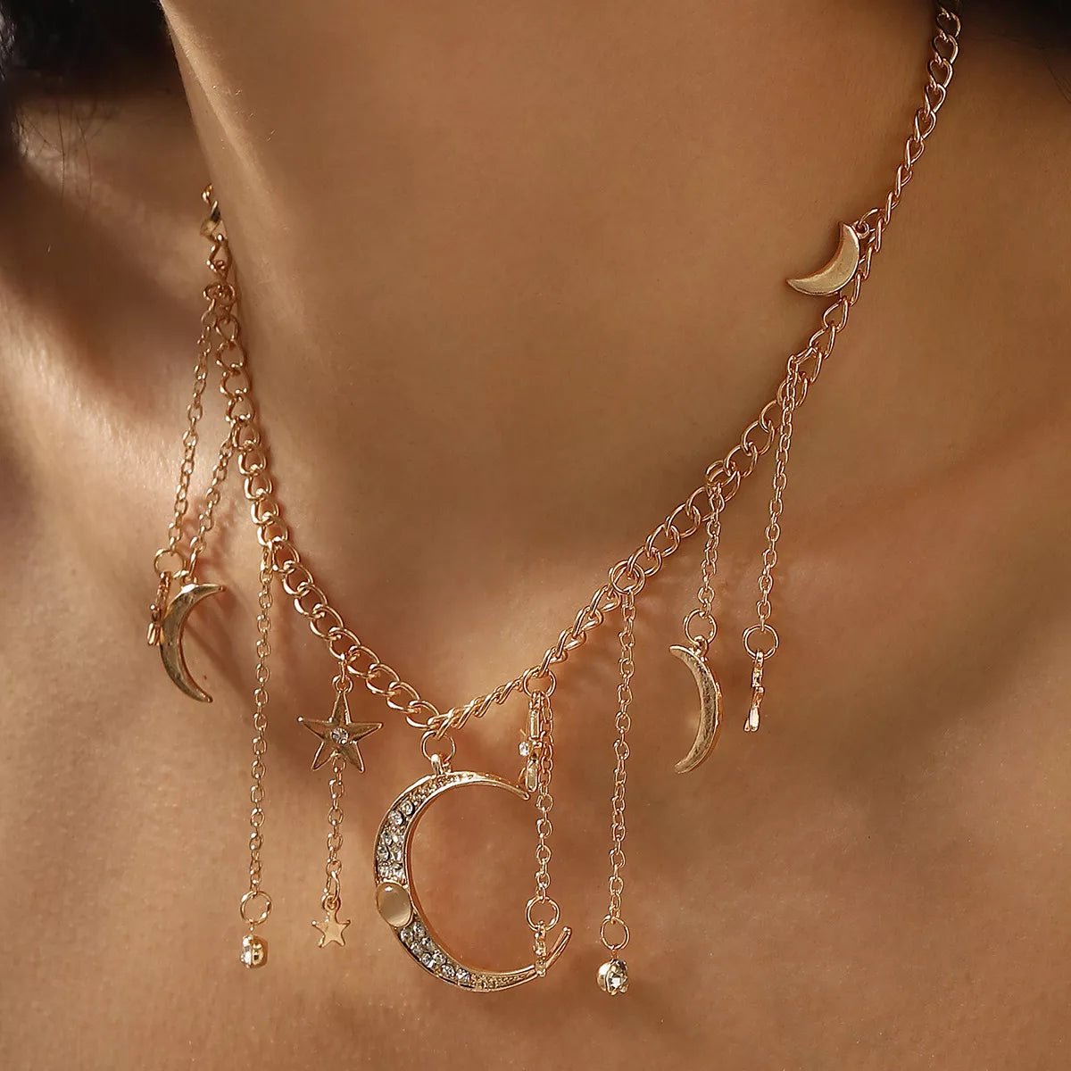 Moon & Star Charm Necklace - MAD RUFFI