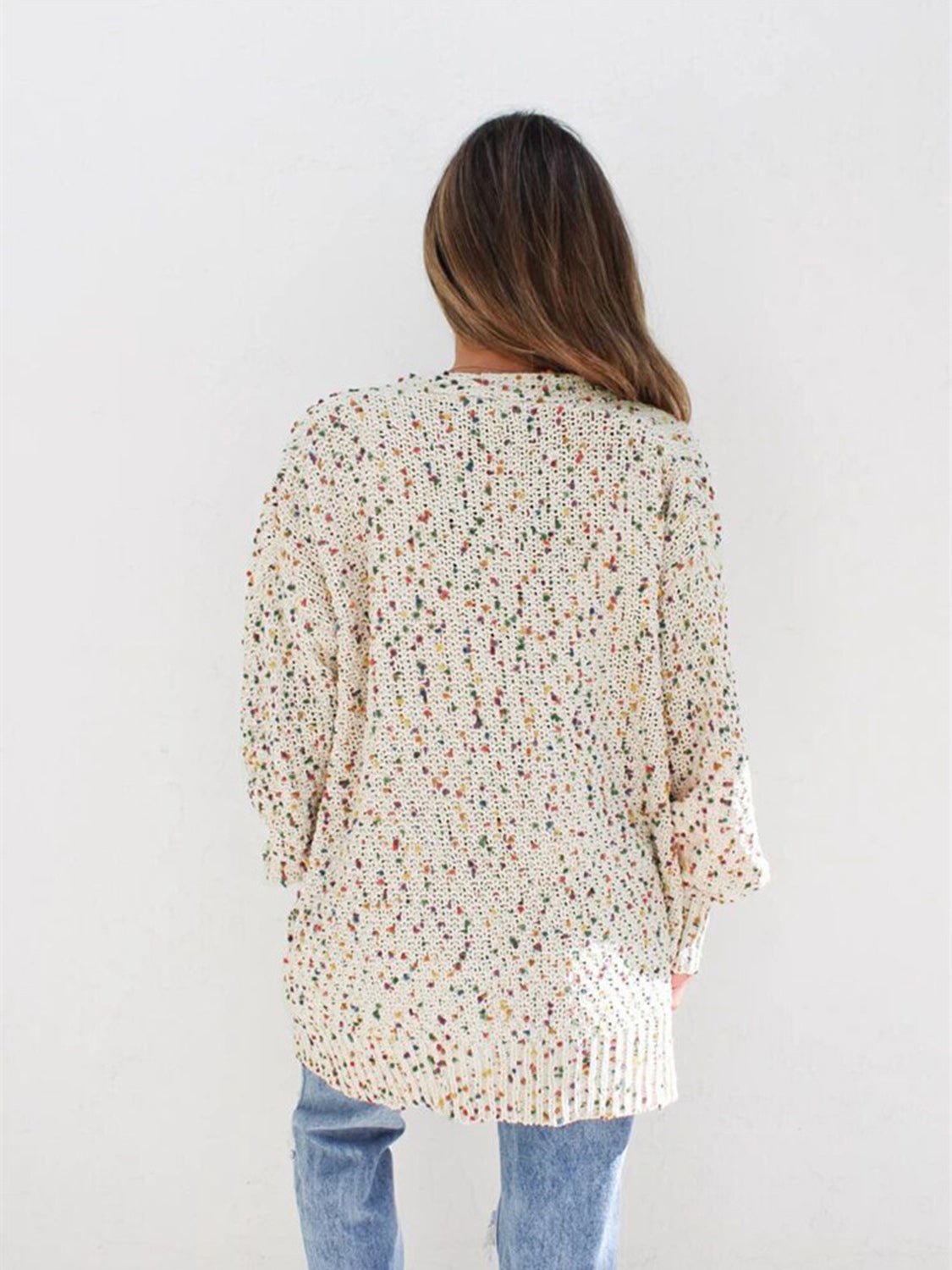 Multicolored Open Front Cardigan - MAD RUFFI