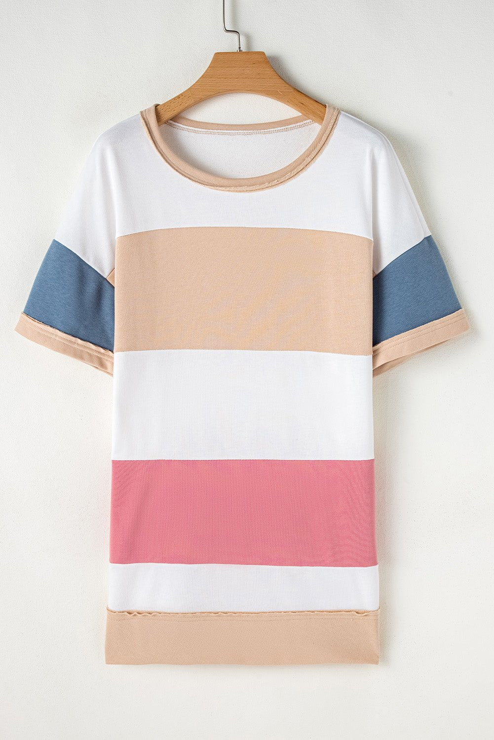 Multicolour Colorblock Patchwork Side Split Tunic T Shirt - MAD RUFFI