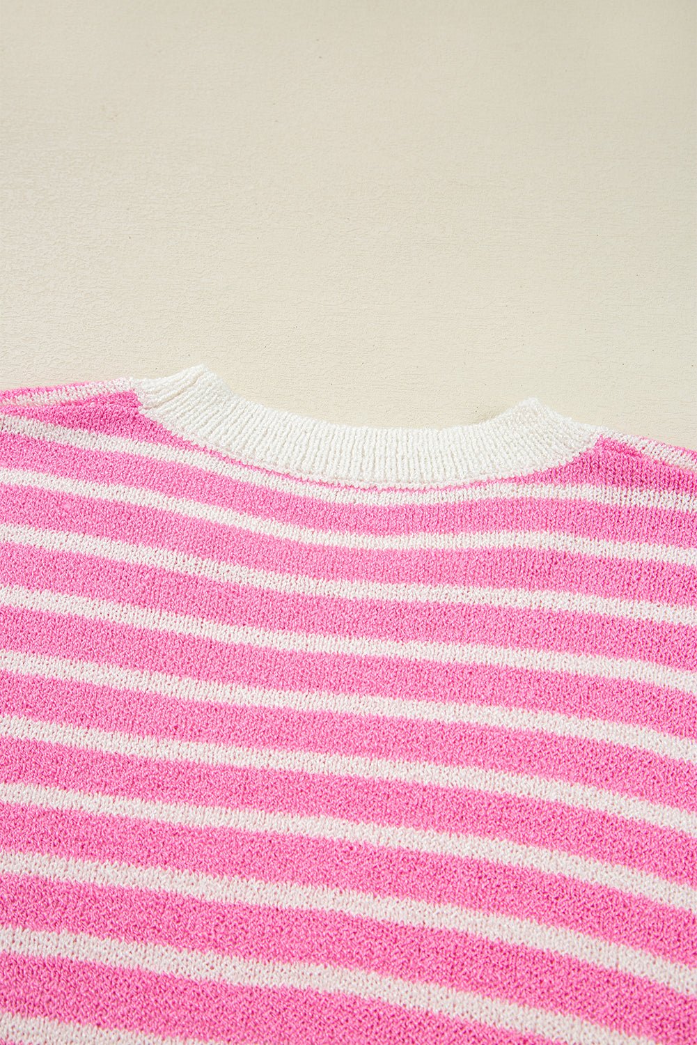 Multicolour Colorblock Striped Patchwork Dolman Sleeve Slit Sweater - MAD RUFFI