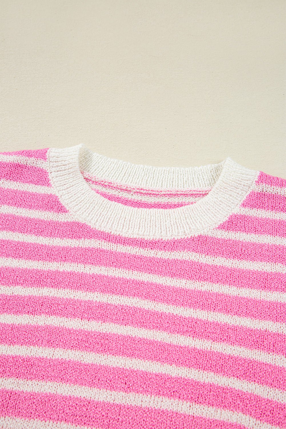 Multicolour Colorblock Striped Patchwork Dolman Sleeve Slit Sweater - MAD RUFFI