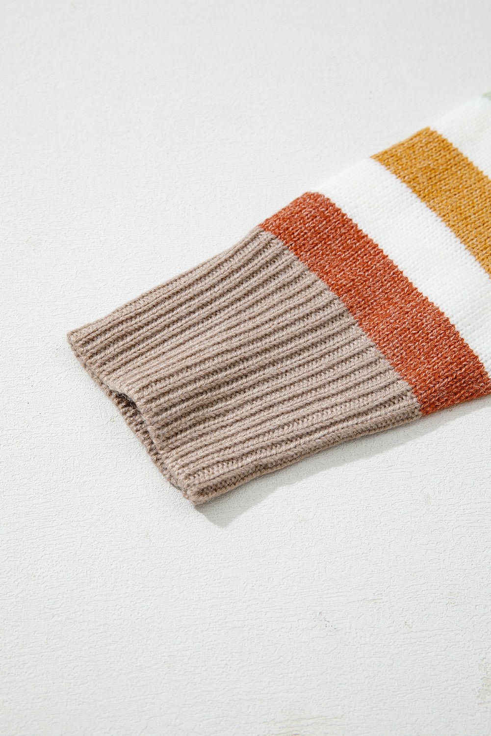 Multicolour Striped Colorblock Drop Shoulder Plus Size Sweater - MAD RUFFI