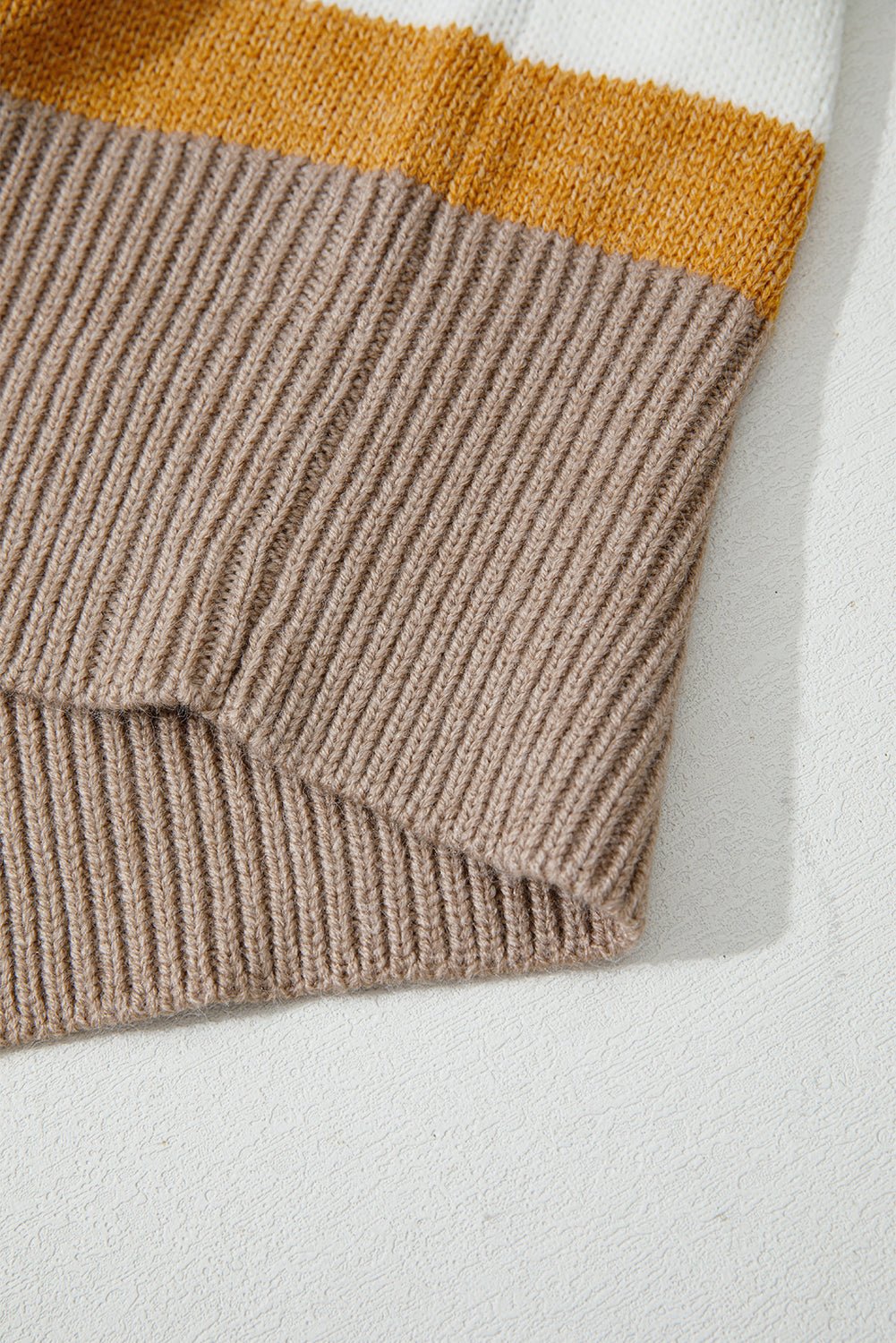 Multicolour Striped Colorblock Drop Shoulder Plus Size Sweater - MAD RUFFI