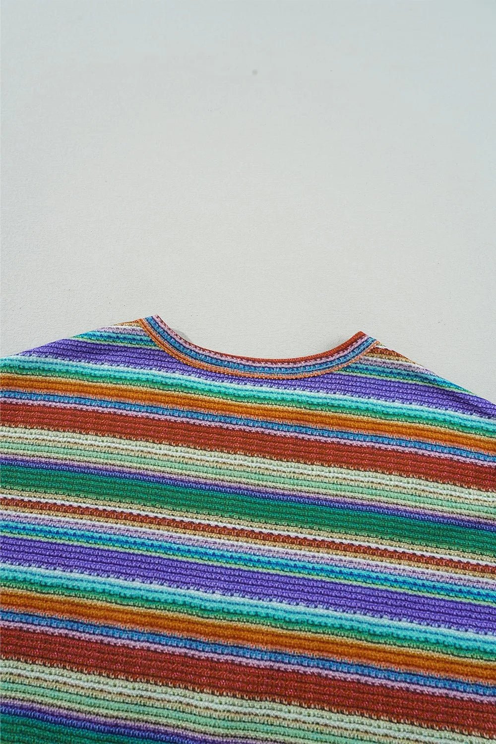 Multicolour Striped Twist Hem Cap Sleeve Top - MAD RUFFI