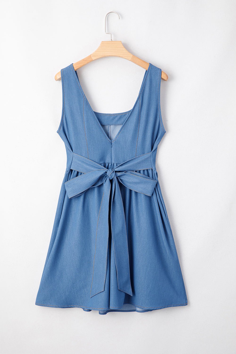Myosotis Bowknot A - line Sleeveless Mini Dress - MAD RUFFI