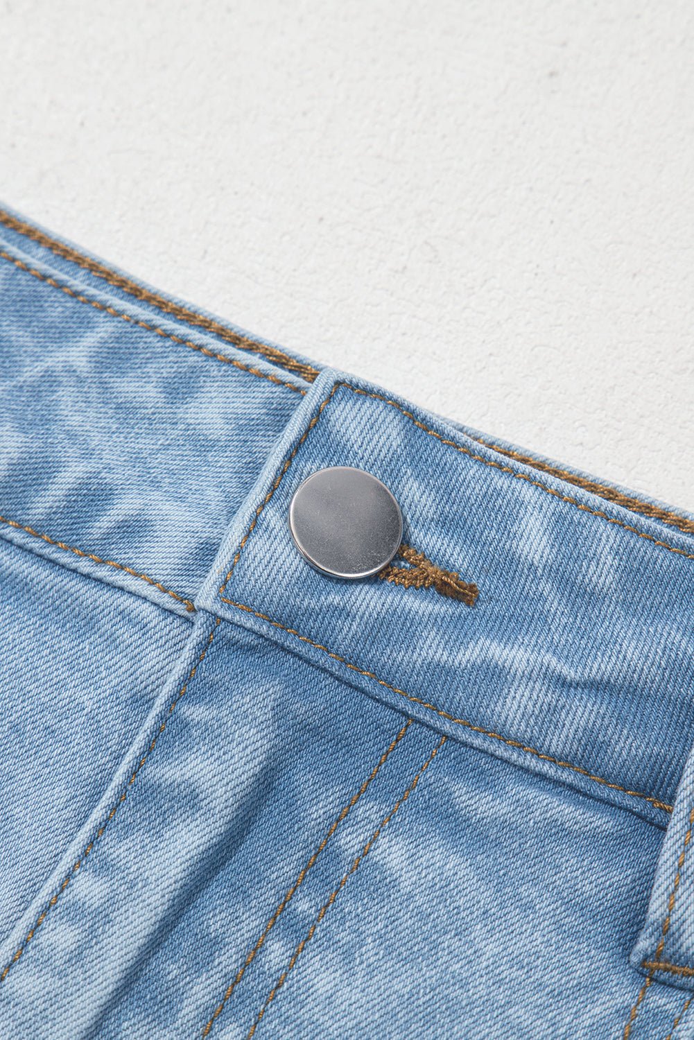 Myosotis Bubble Hem Denim Mini Skirt - MAD RUFFI