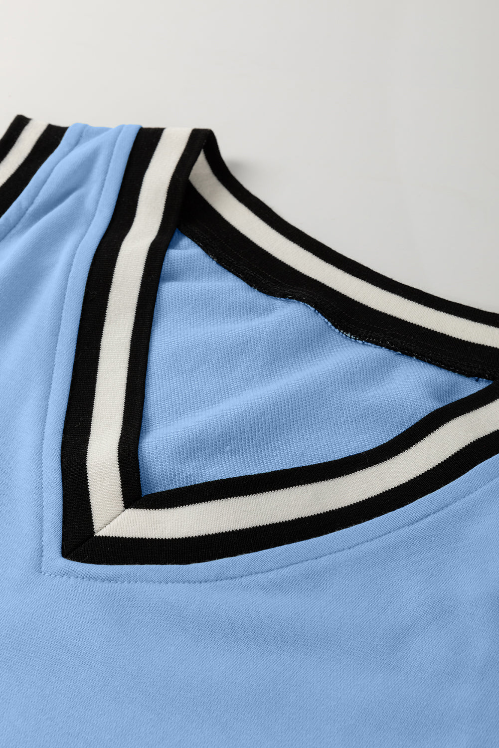 Myosotis Contrast Trim V Neck Sleeveless Mini Dress - MAD RUFFI