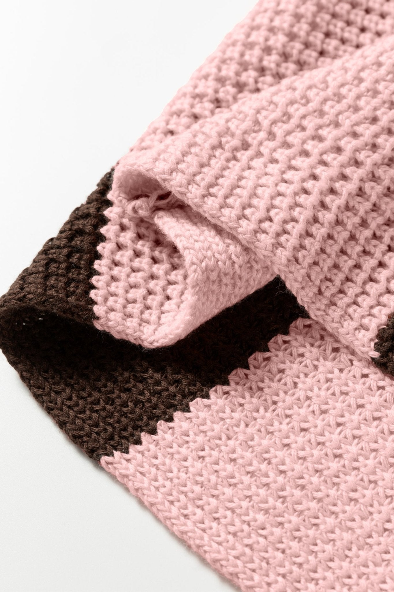 Myosotis Striped Color Block Thermal Textured Knit Drop Shoulder Sweater - MAD RUFFI