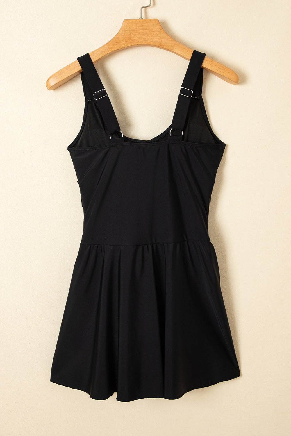 Navy Blue Adjustable Straps Cutout Ruched Knot Slit One Piece Swim Dress - MAD RUFFI
