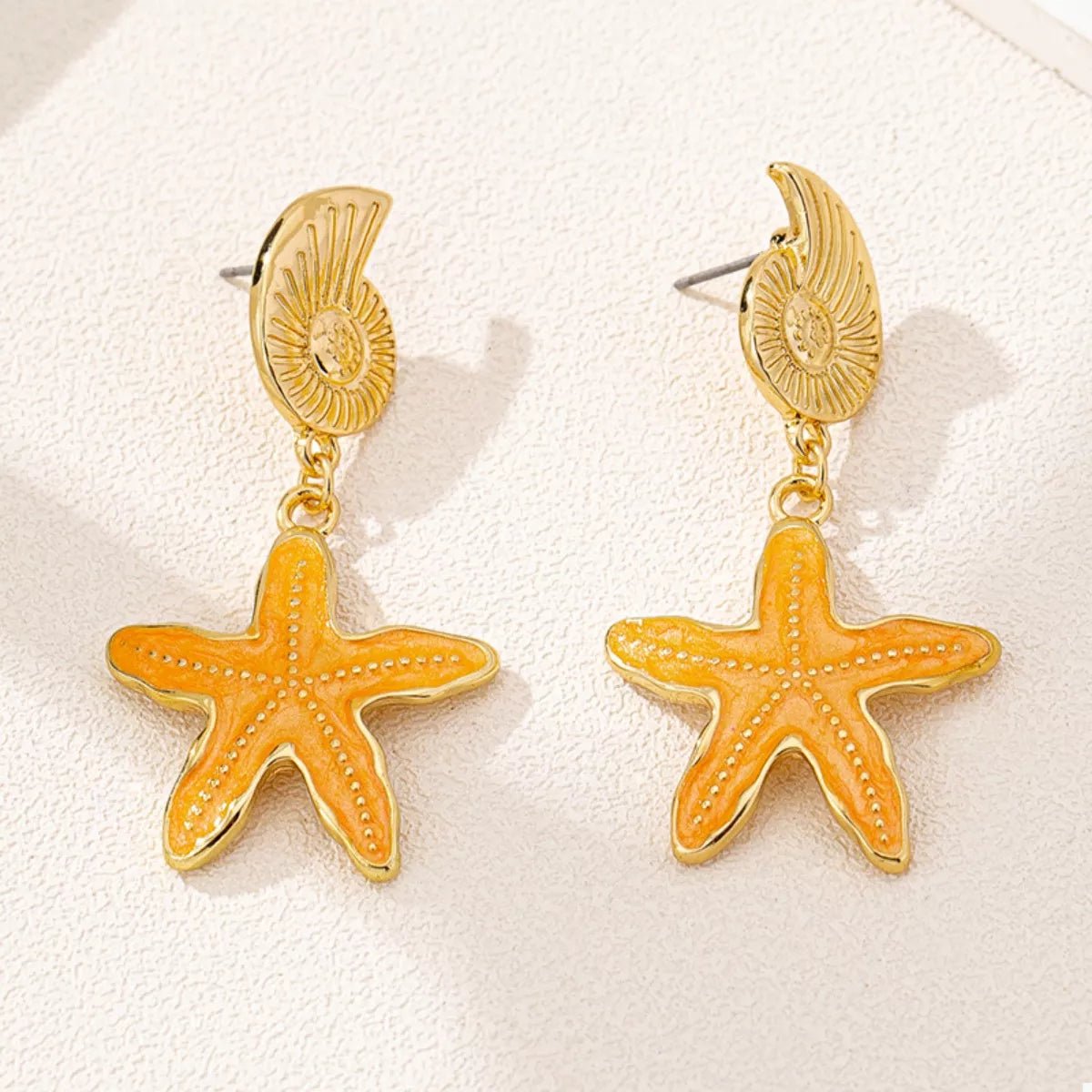 Ocean Shell Starfish Drop Earrings - MAD RUFFI