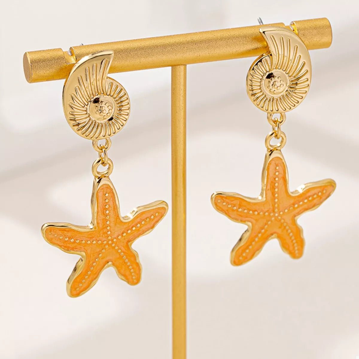 Ocean Shell Starfish Drop Earrings - MAD RUFFI