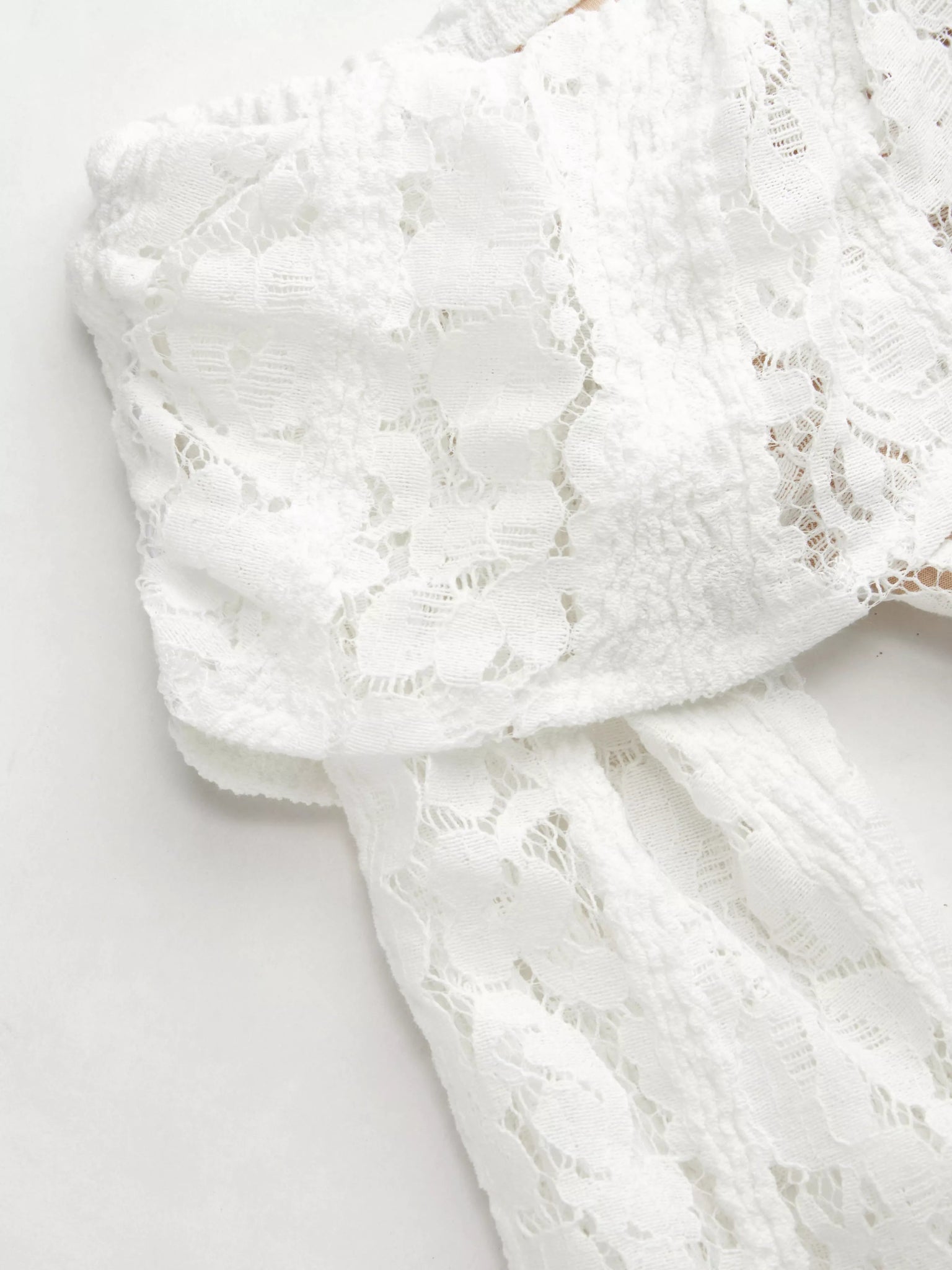 Off - Shoulder Lace Top with Bell Sleeves - MAD RUFFI