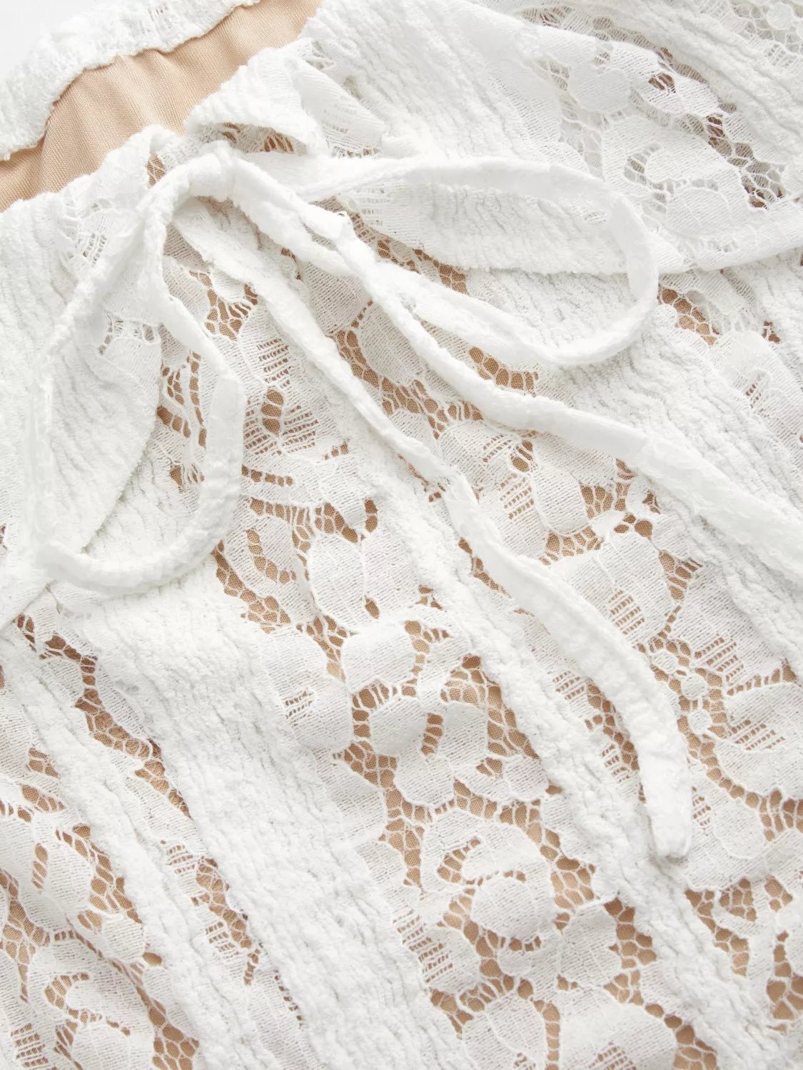 Off - Shoulder Lace Top with Bell Sleeves - MAD RUFFI