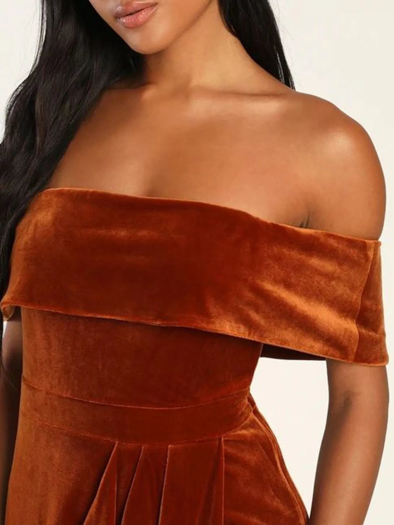 Off - Shoulder Wrap Dress with Side Slit - MAD RUFFI