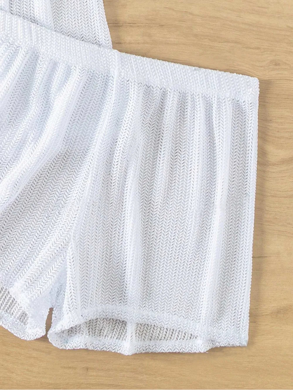 Open Front Half Sleeve Top and Shorts Cover Up Set - MAD RUFFI