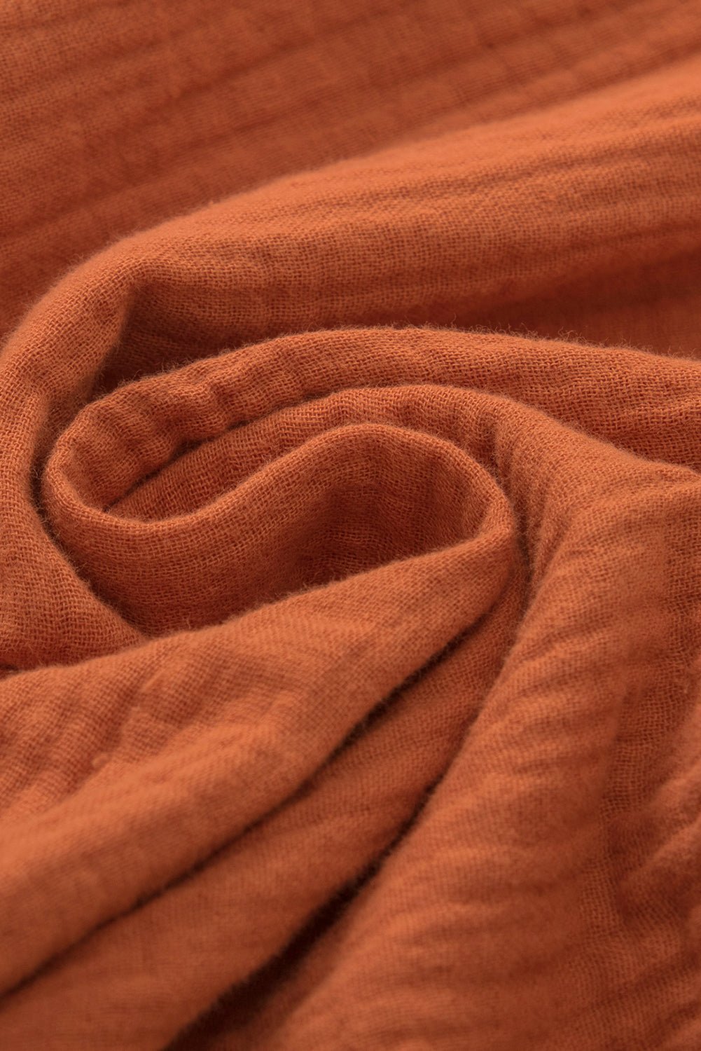 Orange Crinkled Ruffle Sleeve Blouse - MAD RUFFI