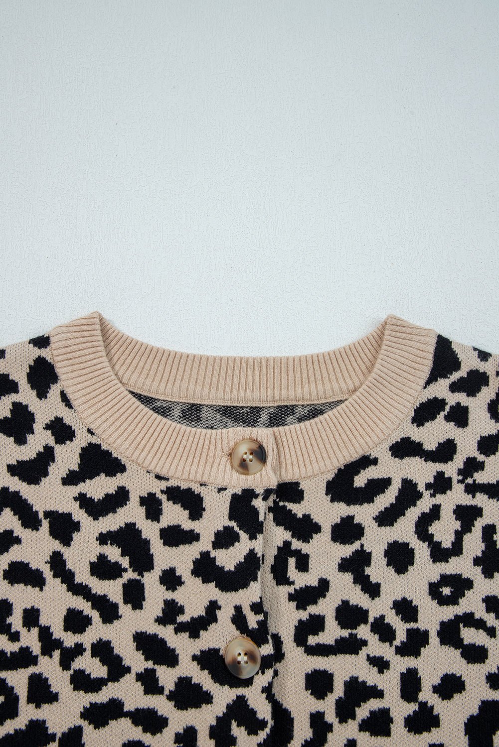 Orange Leopard Drop Shoulder Knitted Cardigan - MAD RUFFI