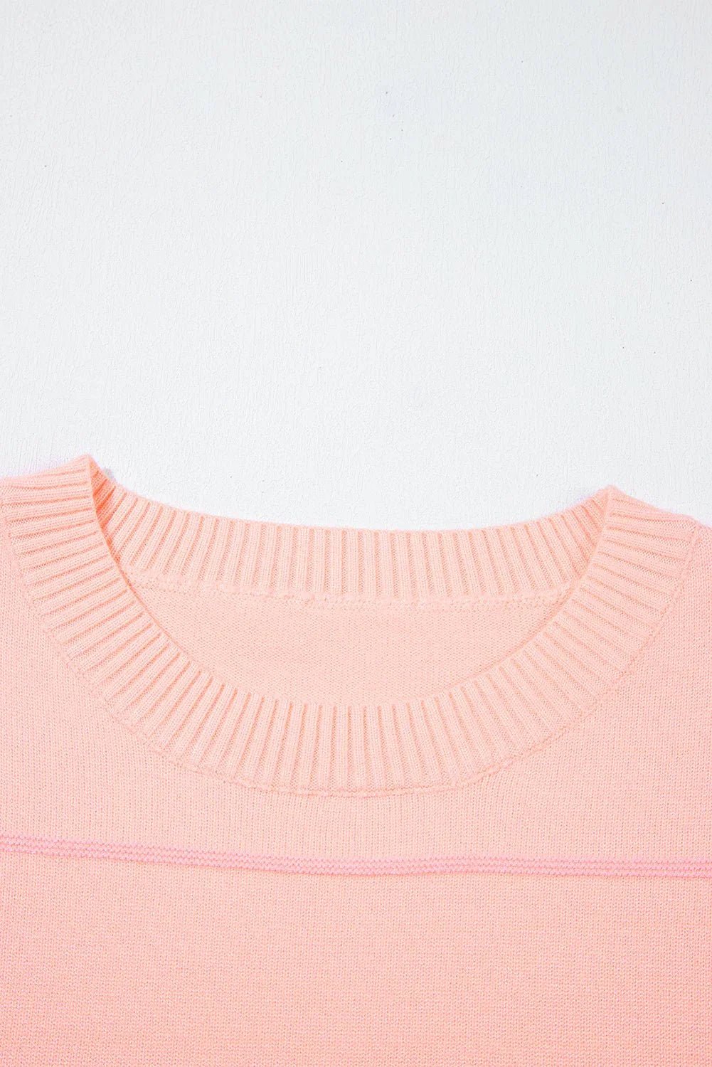 Orchid Petal Striped Half Sleeve Drop Shoulder Sweater - MAD RUFFI