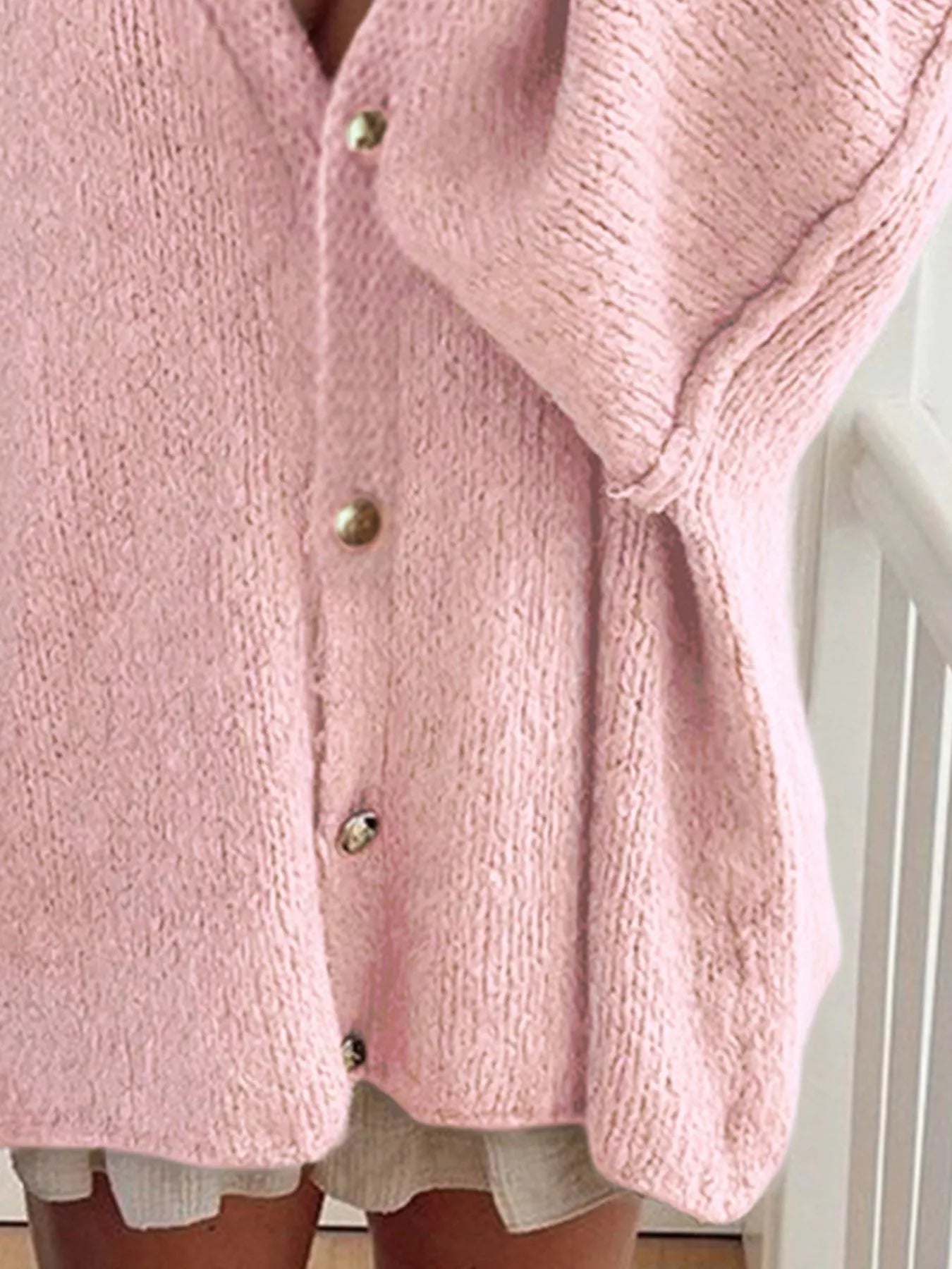 Oversized Knit Button Up Cardigan - MAD RUFFI
