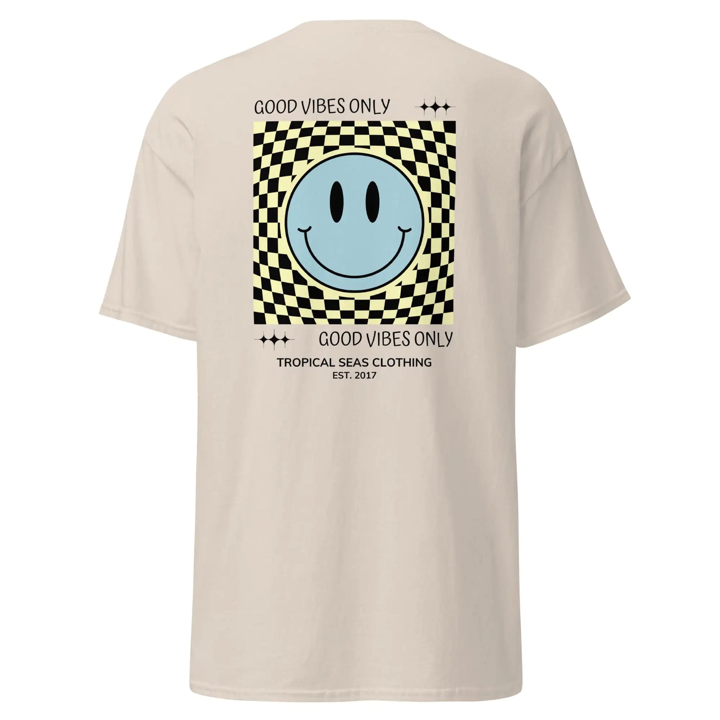 Klassisches Good Vibes Smiley Face T-Shirt für Herren