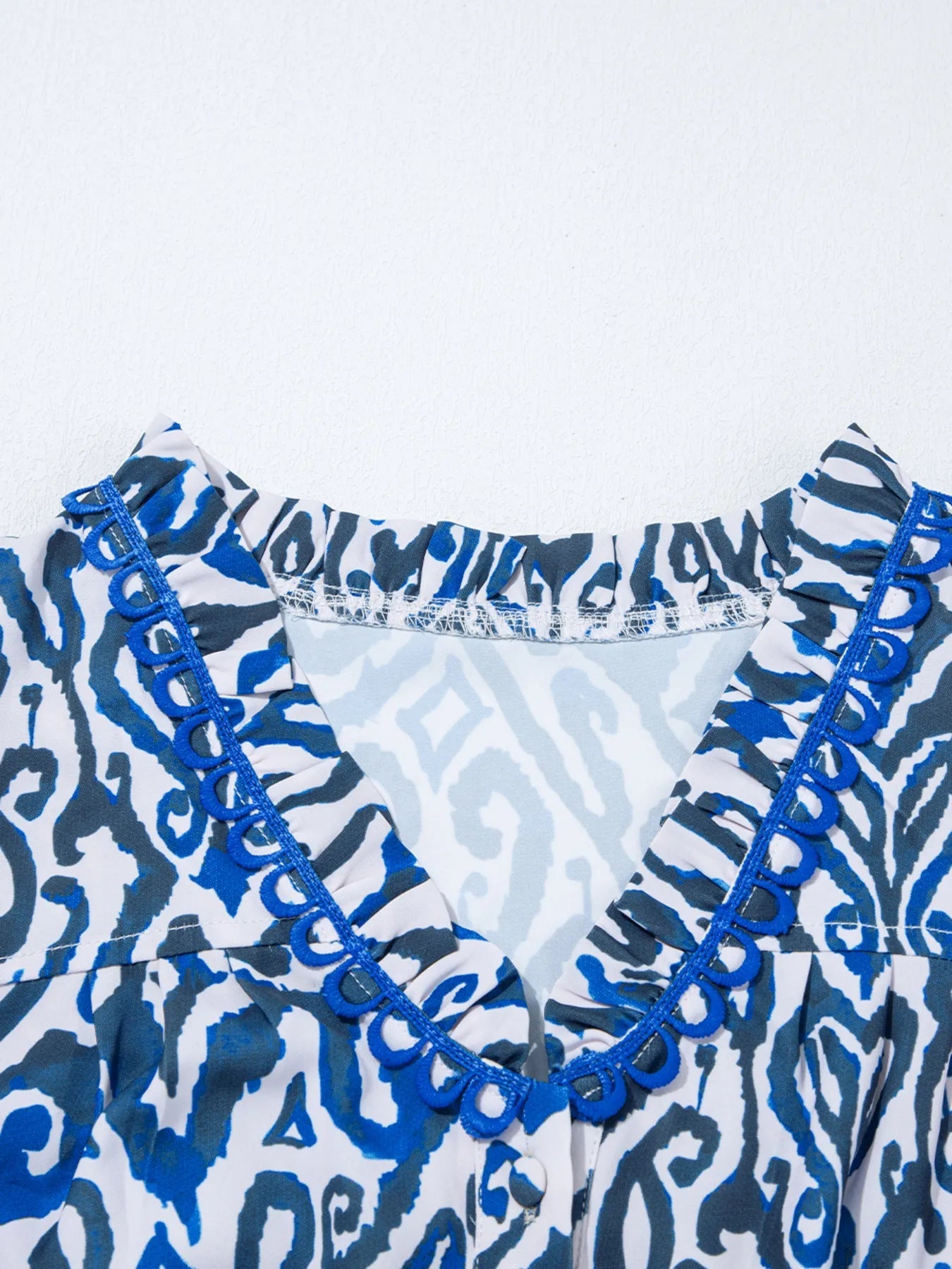 Paisley Print Long Sleeve Blouse - MAD RUFFI