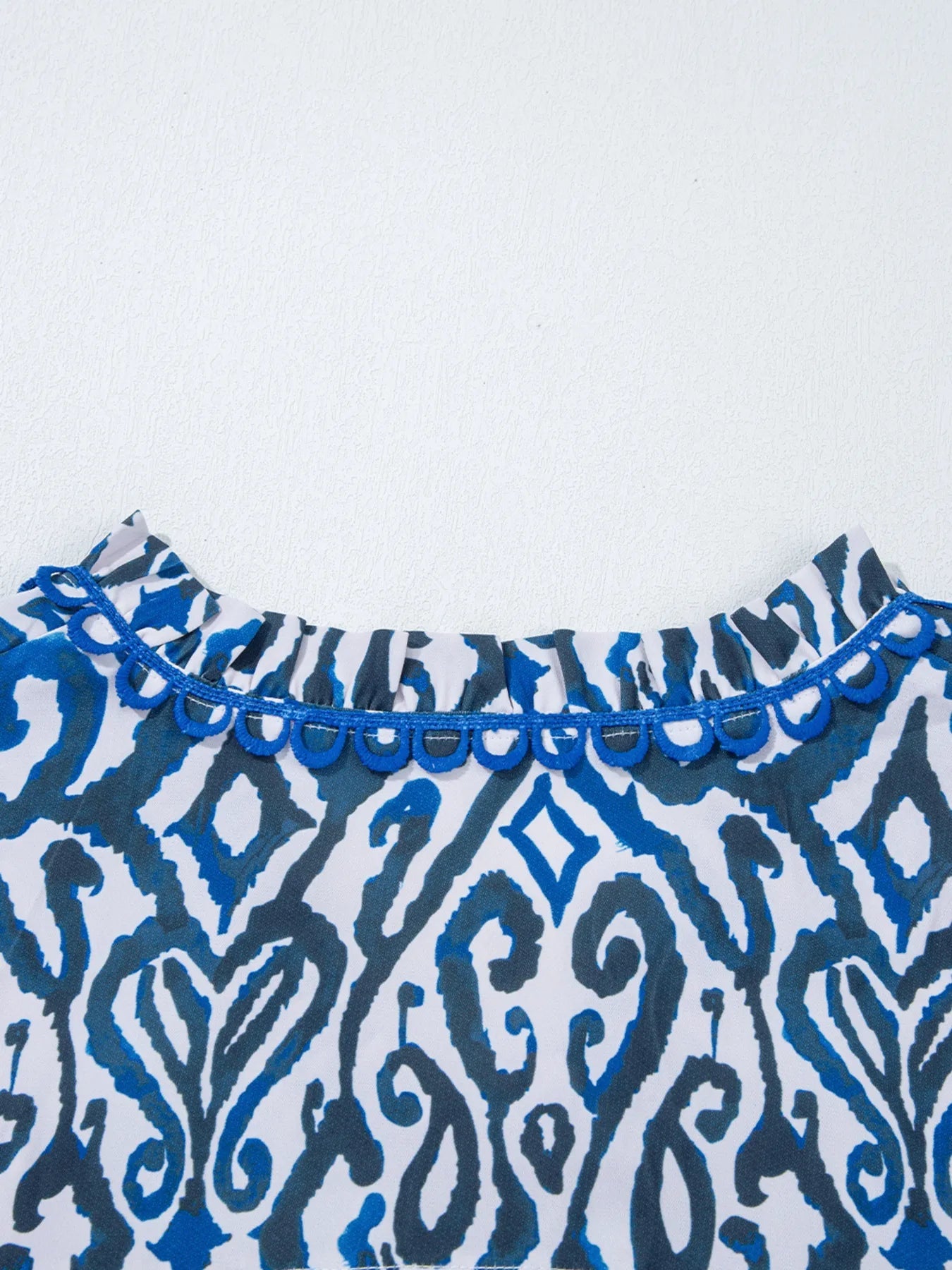 Paisley Print Long Sleeve Blouse - MAD RUFFI