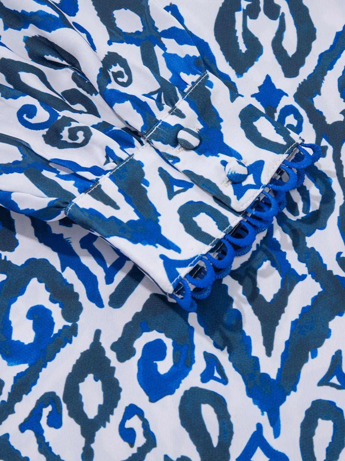 Paisley Print Long Sleeve Blouse - MAD RUFFI